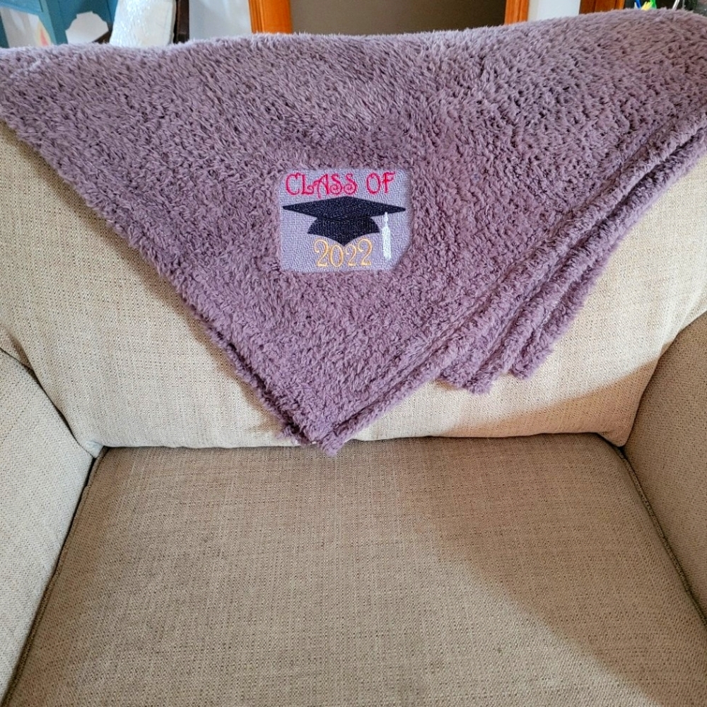 Class of 2022 Sherpa Fleece Blanket. Graduation Gift